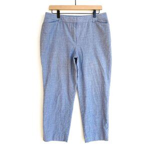 Talbots Perfect Crop Light Blue Cotton Chambray Pants 10